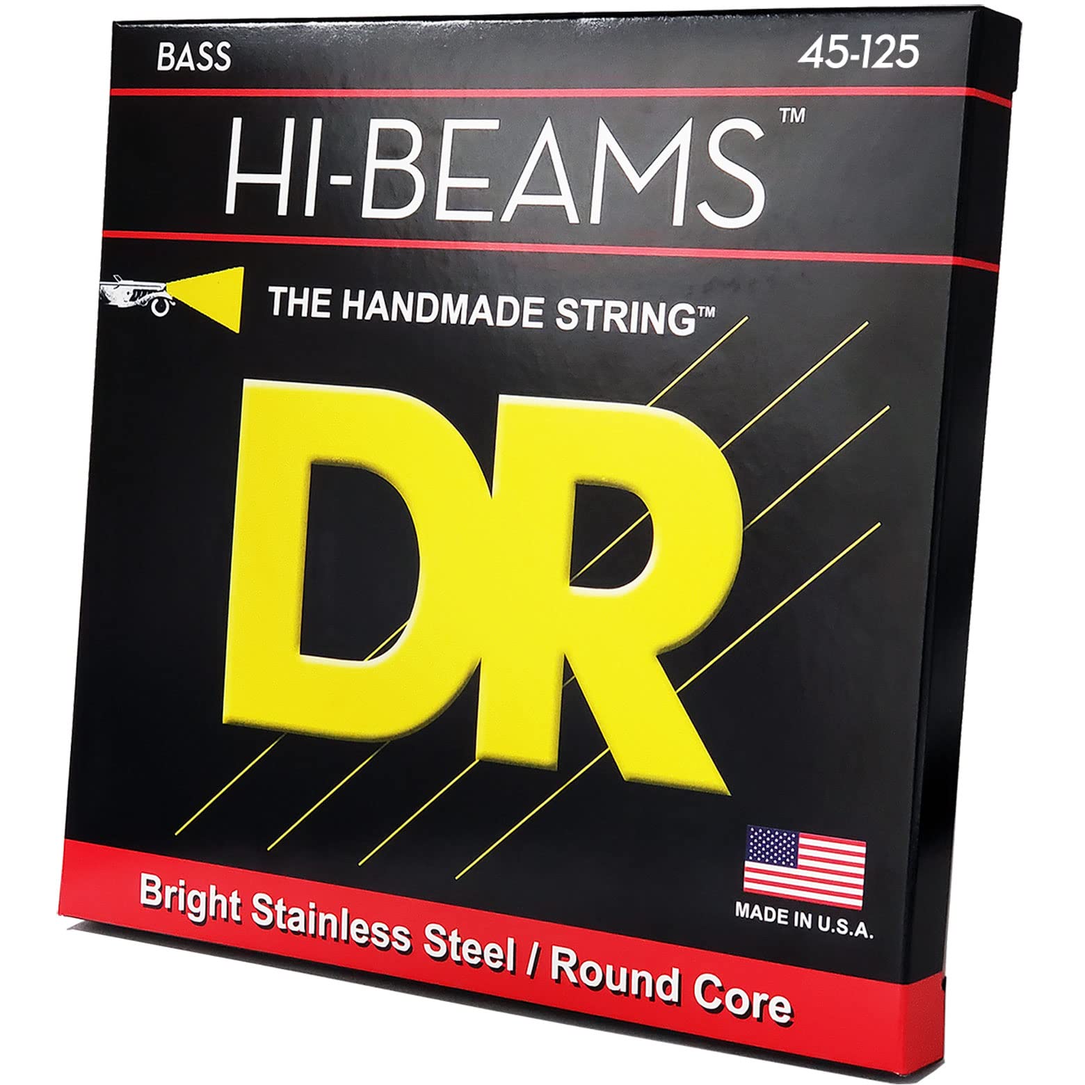 DR Strings HI-BEAMS - Stainless Steel 5-String Bass Guitar Strings X-long Scale, 45-125, Round Core